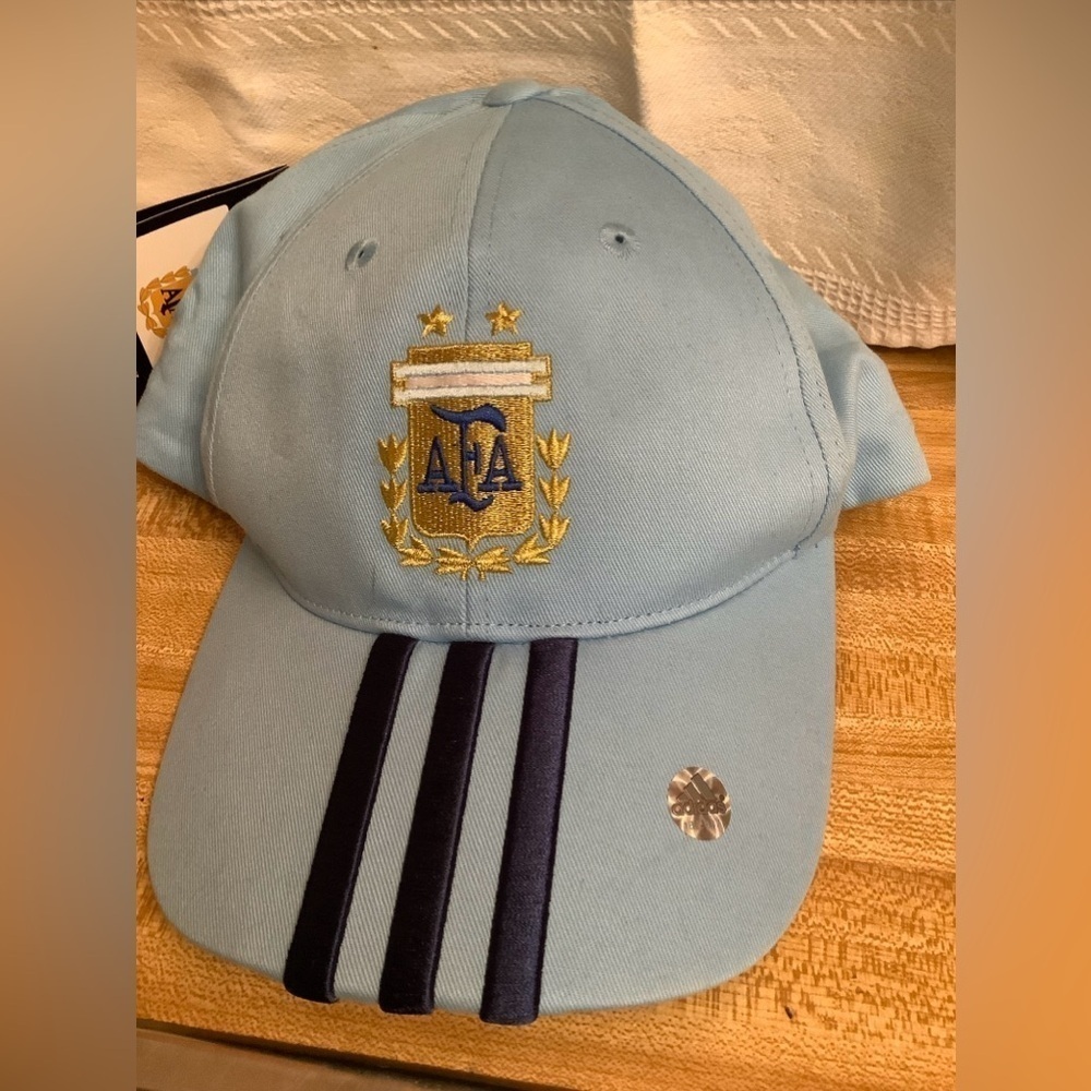 ARGENTINA LIGHT BLUE WITH NAVY STRIPES AFA 3II FIFA WORLD CUP HAT CAP - Picture 3 of 10